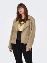 Light brown women's jacket in suede finish ONLY CARMAKOMA Scootie