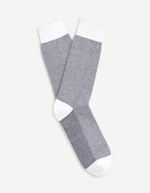 White and Blue Men's Patterned Celio Socks