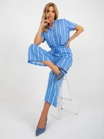 Blue palazzo trousers made of viscose fabric SUBLEVEL