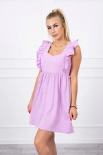 Dress with ruffles on the sides purple