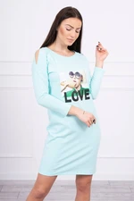 Dress with love mint print