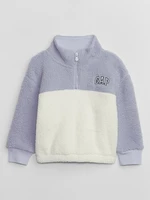 White-purple faux fur sweatshirt GAP