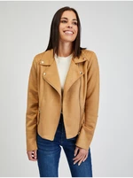 Orsay Világosbarna női görbe kabát velúr kivitelben Tina - Nők