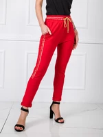 Women's red cotton sweatpants