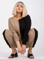 Dark beige and black plus size sweatshirt by Amishi