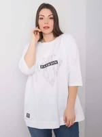 Oversized white blouse with application