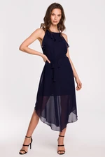 Makover Woman's Dress K137 Navy Blue