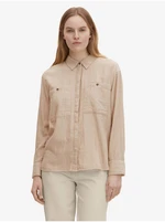 Beige Ladies Striped Shirt Tom Tailor - Women