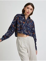 Black patterned cropped shirt Noisy May Molly - Women