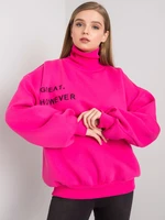 Sweatshirt with turtleneck and fuchsia filling