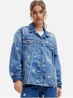 Blue Women Patterned Denim Jacket Desigual Aramis - Women