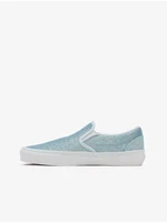 Light Blue Womens Glittery Slip On Sneakers VANS Classic Slip On - Women