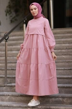 InStyle One Layer Detail Loose Hijab Dress - Dried Rose.