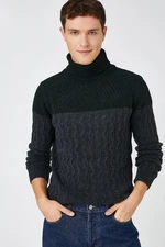 Koton Men's Anthracite Patterned Sweater