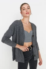 Trendyol Anthracite Basic Soft Textured Knitwear Cardigan