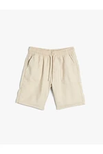 Koton Tie Waist Shorts With Pockets Rayon Fabric