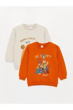 LC Waikiki Crew Neck Long Sleeve Printed Sweatshirt for Baby Boy 2-pack.