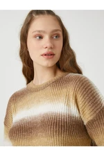 Koton Knit Sweater Sweater Crew Neck Long Sleeve Gradient.