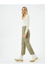 Koton Cargo Pants with Belt, Pocket Detailed, Cotton
