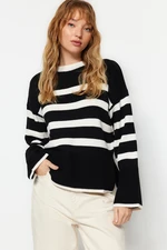 Trendyol Black Striped Knitwear Sweater