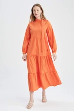 DEFACTO Long Sleeve Maxi Long Sleeve Woven Dress