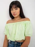 Short lime blouse made of Spanish cotton