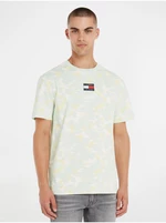 Light Green Mens Patterned T-Shirt Tommy Jeans - Men