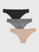 Set of three women's panties in beige, gray and black GAP