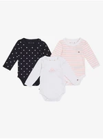 Set of three children's bodysuits in white, black and pink by Tommy Hilfiger
