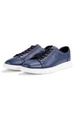 Ducavelli Verano Genuine Leather Men's Casual Shoes. Summer Sports Shoes, Lightweight Shoes Navy Blue.