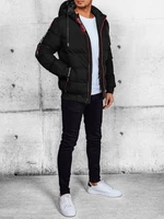 Men's Black Quilted Winter Jacket Dstreet