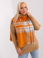 Dark orange and gray scarf with print