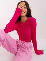 BASIC FEEL GOOD striped fuchsia blouse