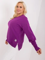 Dark purple cotton blouse of larger size