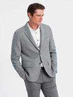 Ombre Men's jacket with elbow patches - light grey