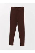 LC Waikiki Basic Girls' Knitwear Leggings with an Elastic Waist.