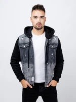 Man Denim Jacket GLANO - dark gray