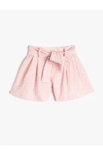 Koton Shorts Belt Detailed Pleated High Waist