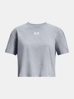 Světle šedé holčičí crop top tričko Under Armour Sportstyle