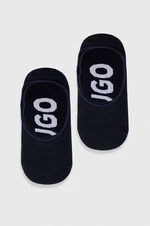 Ponožky HUGO 2-pack pánské, tmavomodrá barva, 50491244