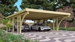 Drevený dvojitý prístrešok / carport CLASSIC 3C Dekorhome