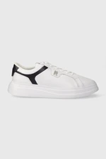 Kožené sneakers boty Tommy Hilfiger POINTY COURT SNEAKER bílá barva, FW0FW07460