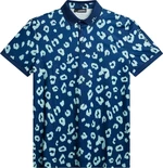 J.Lindeberg Tour Tech Reg Fit Print Mens Polo Savanna Estate Blue M Polo