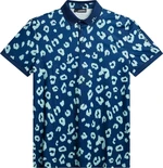 J.Lindeberg Tour Tech Reg Fit Print Mens Savanna Estate Blue M Polo