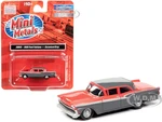 1959 Ford Fairlane Geranium Pink and Gunsmoke Gray 1/87 (HO) Scale Model Car by Classic Metal Works