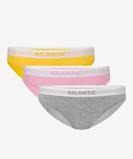 Dámské bikiny kalhotky ATLANTIC 3Pack - žlutá/růžová/světle šedá