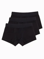 Ombre Men's cotton boxer shorts with logo - 3-pack black