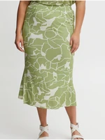 White-green patterned midi skirt Fransa - Ladies