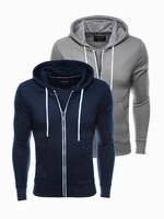 Ombre BASIC 2-pack men's unbuttoned hoodie set