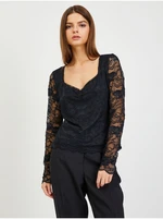 Black Women's Lace T-Shirt Guess Gemma - Women